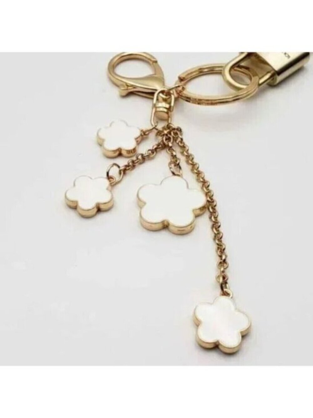 LV Gold Padlock & Key 🔒 Authentic Louis Vuitton Bag Unbranded Flower Charm - Picture 5 of 9